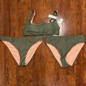 NWT JCrew Olive Green Bikini Set